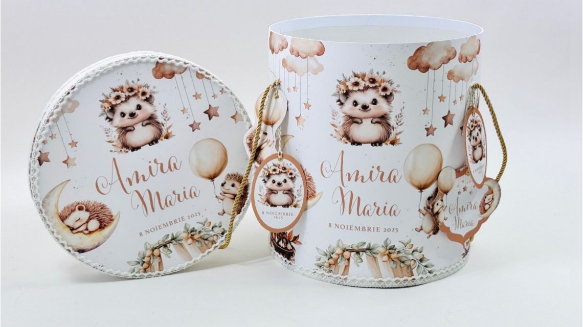 Trusou botez fetita Arici Pogonici cu flori de toamna 24